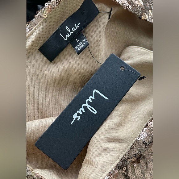 Lulus Champagne Showers Rose Gold Sequin Bodycon Dress NWT - Picture 8 of 9